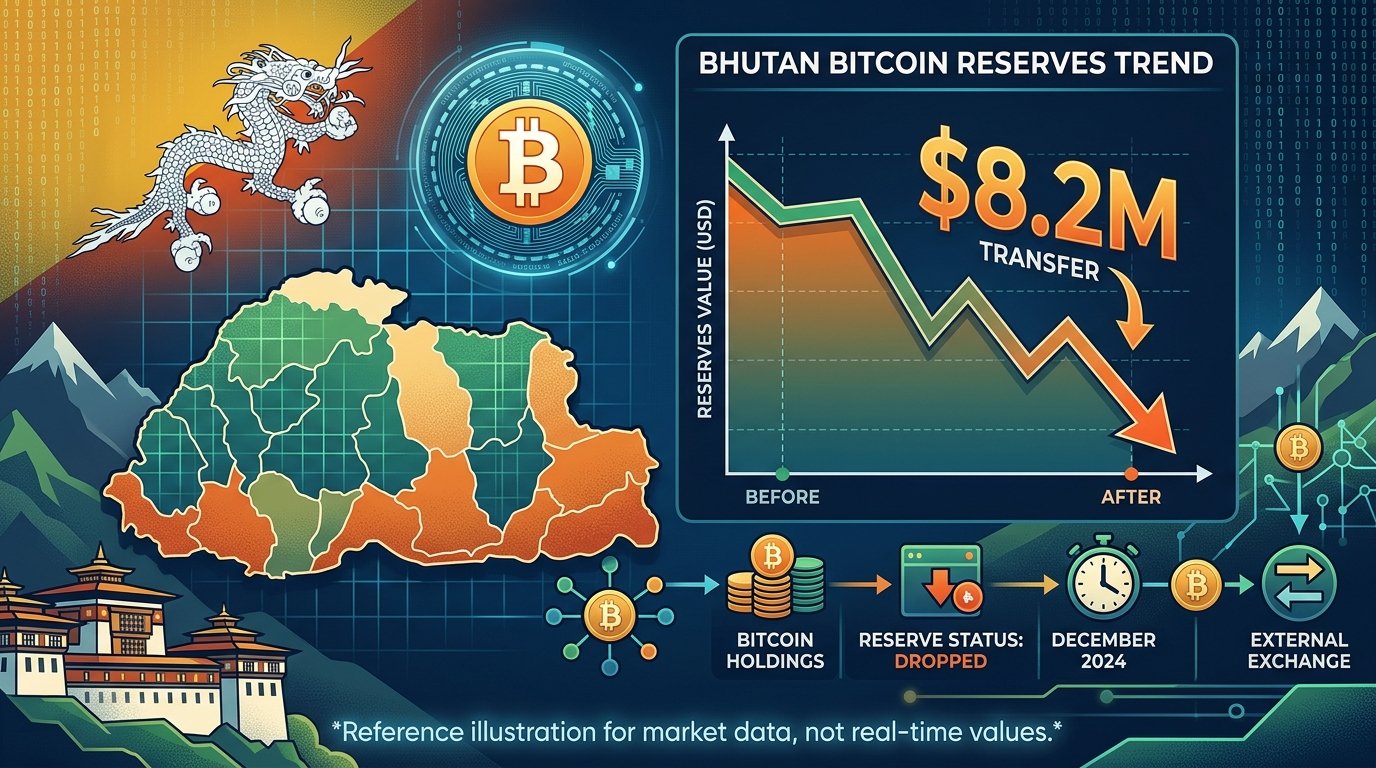 Bhutan Bitcoin Reserves Drop After $8.2M Transfer